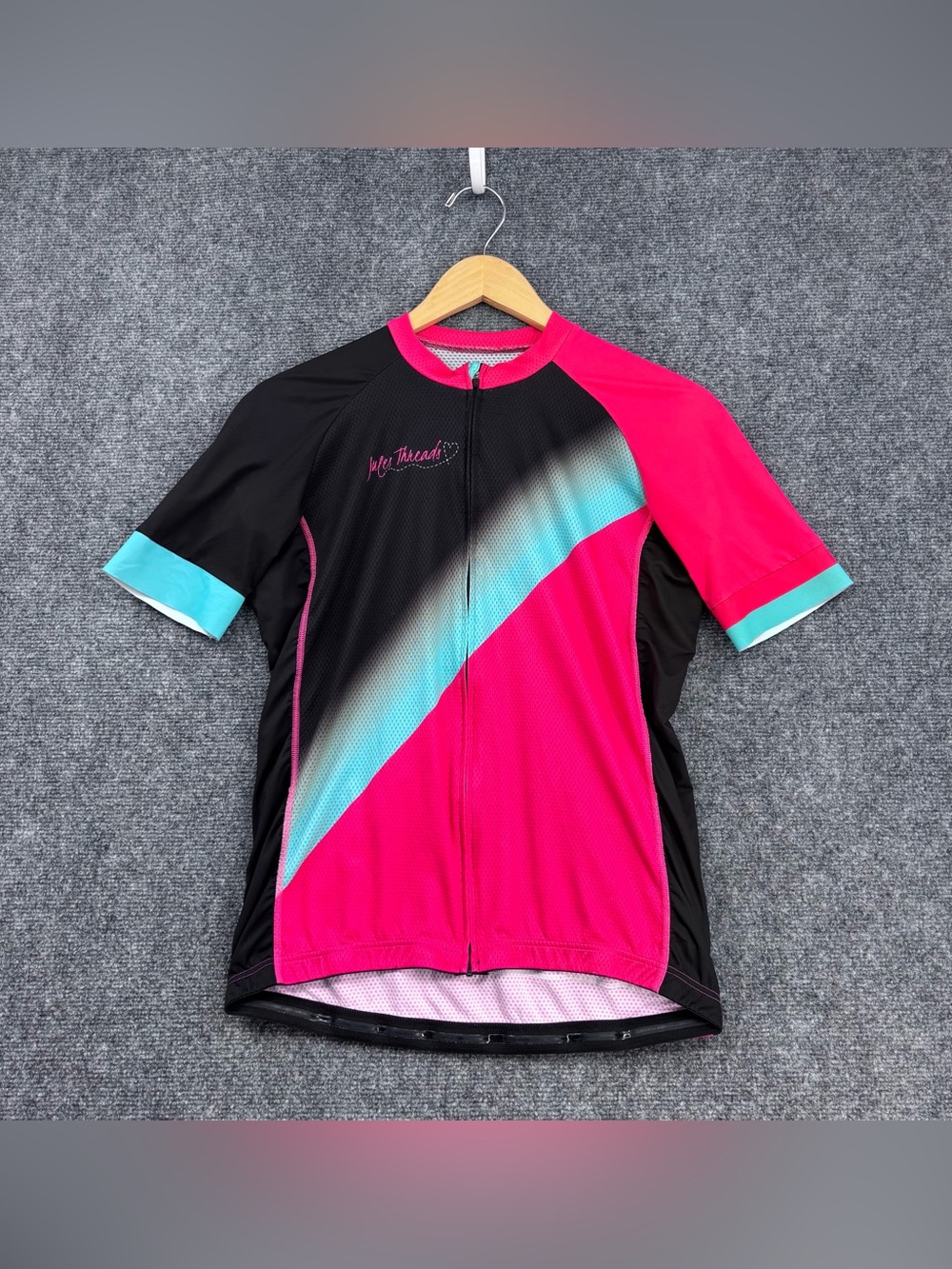 Jules Threads Stealth Short Sleeve Full Zip Colorful Cycling Jersey Women’s XL